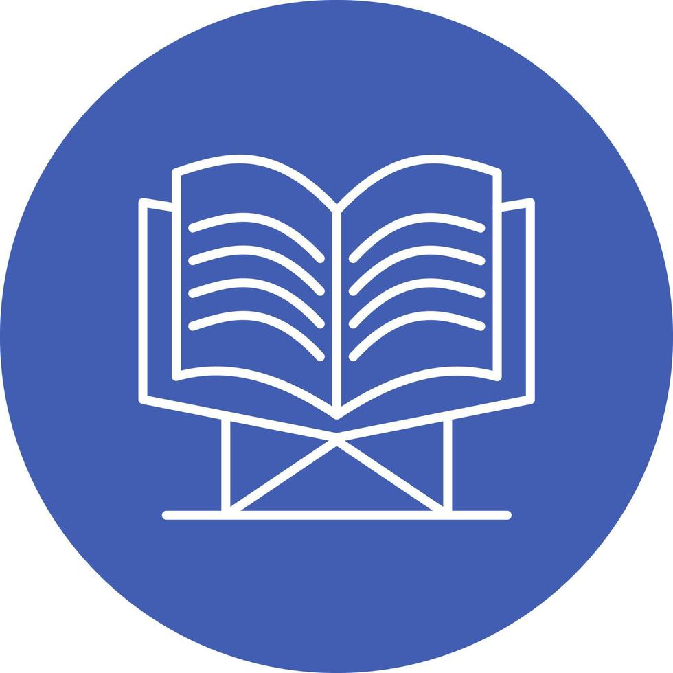 Open Quran Line Circle Background Icon vector