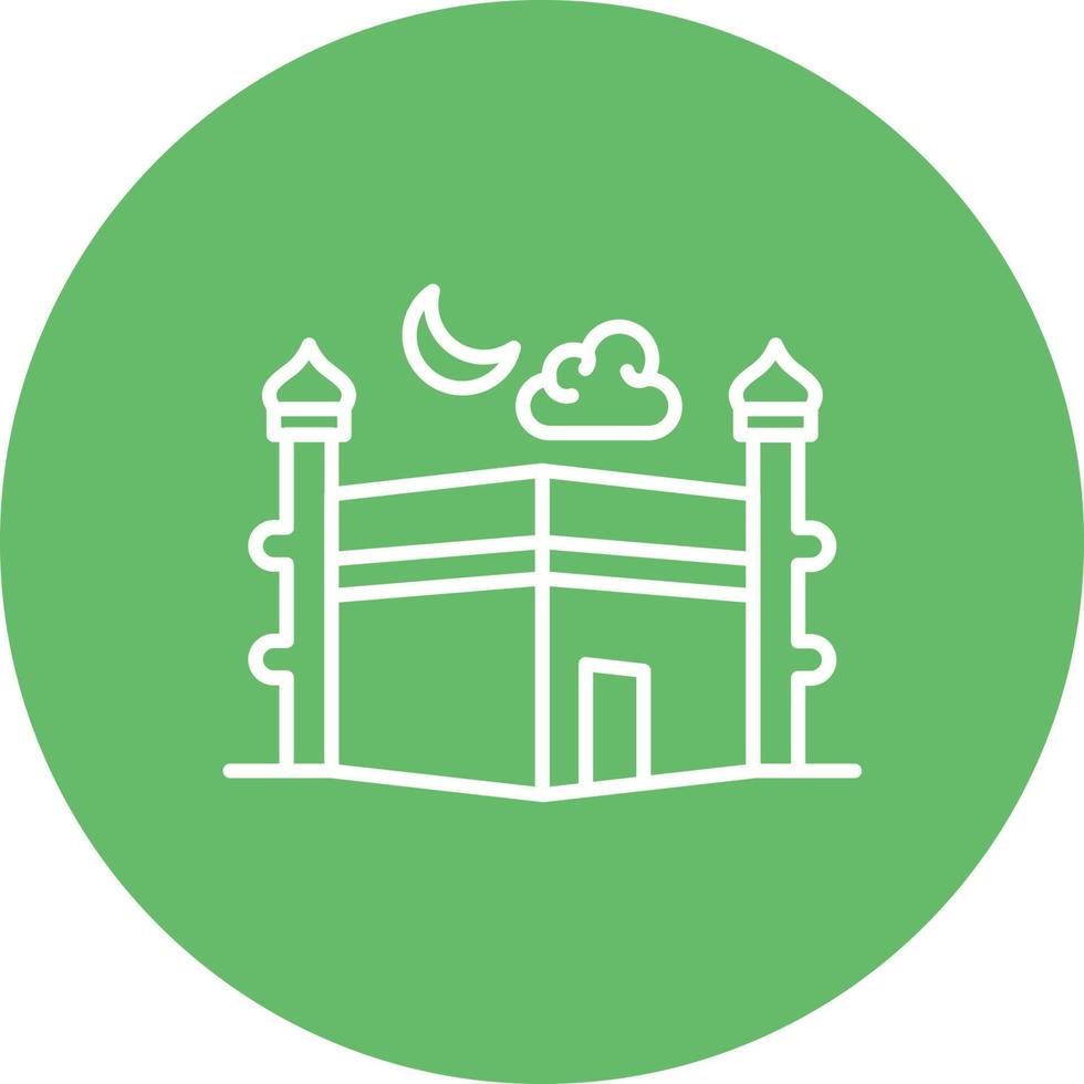 Kaaba Line Circle Background Icon vector