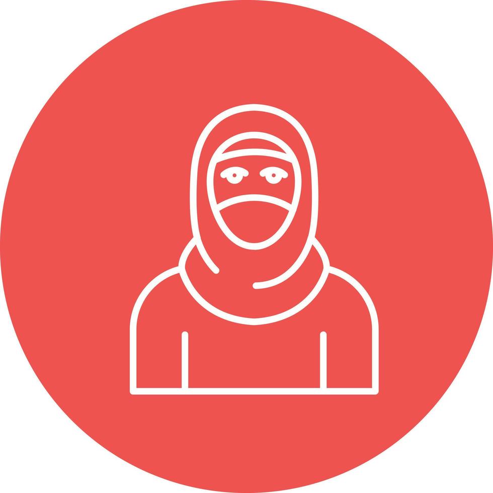 icono de fondo de círculo de línea hijab vector