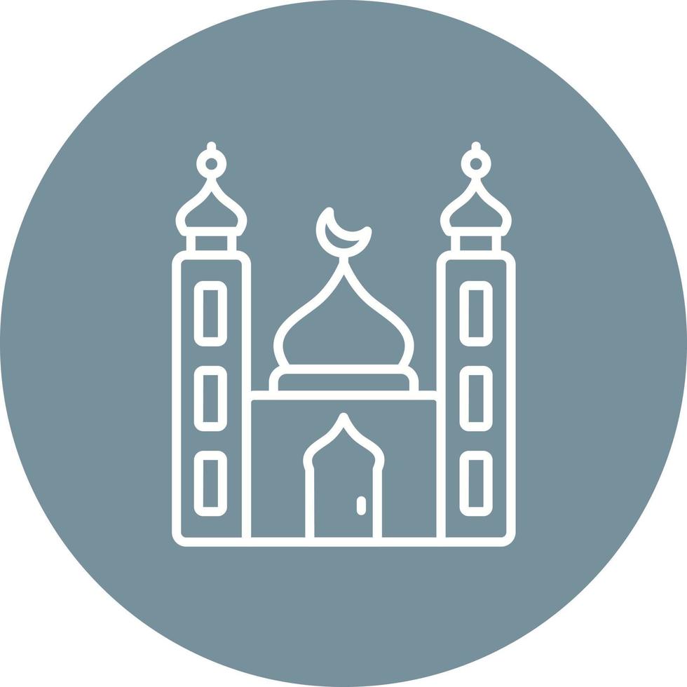 Small Mosque Line Circle Background Icon vector