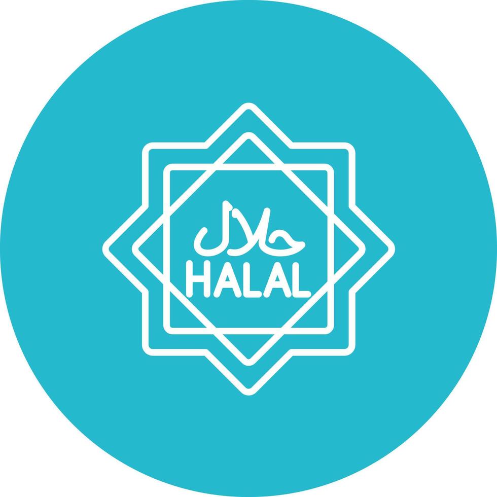 Halal Line Circle Background Icon vector