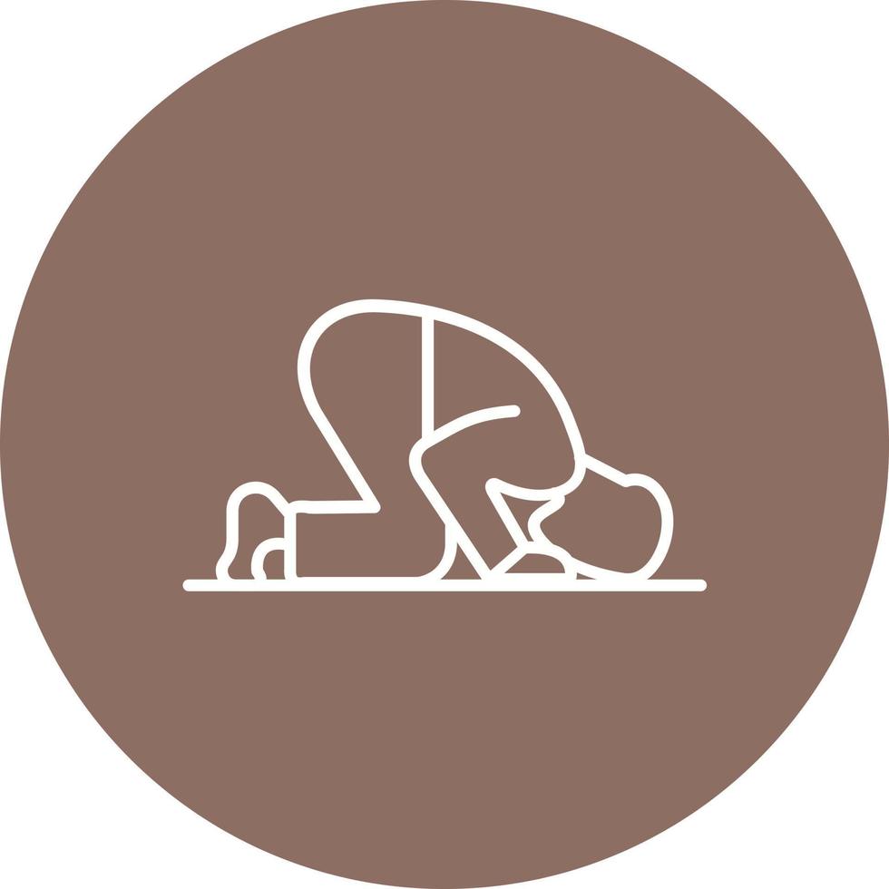 Sujud Line Circle Background Icon vector