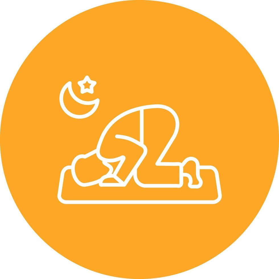 Praying Line Circle Background Icon vector