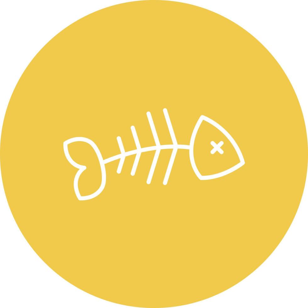 Fish Bone Line Circle Background Icon vector