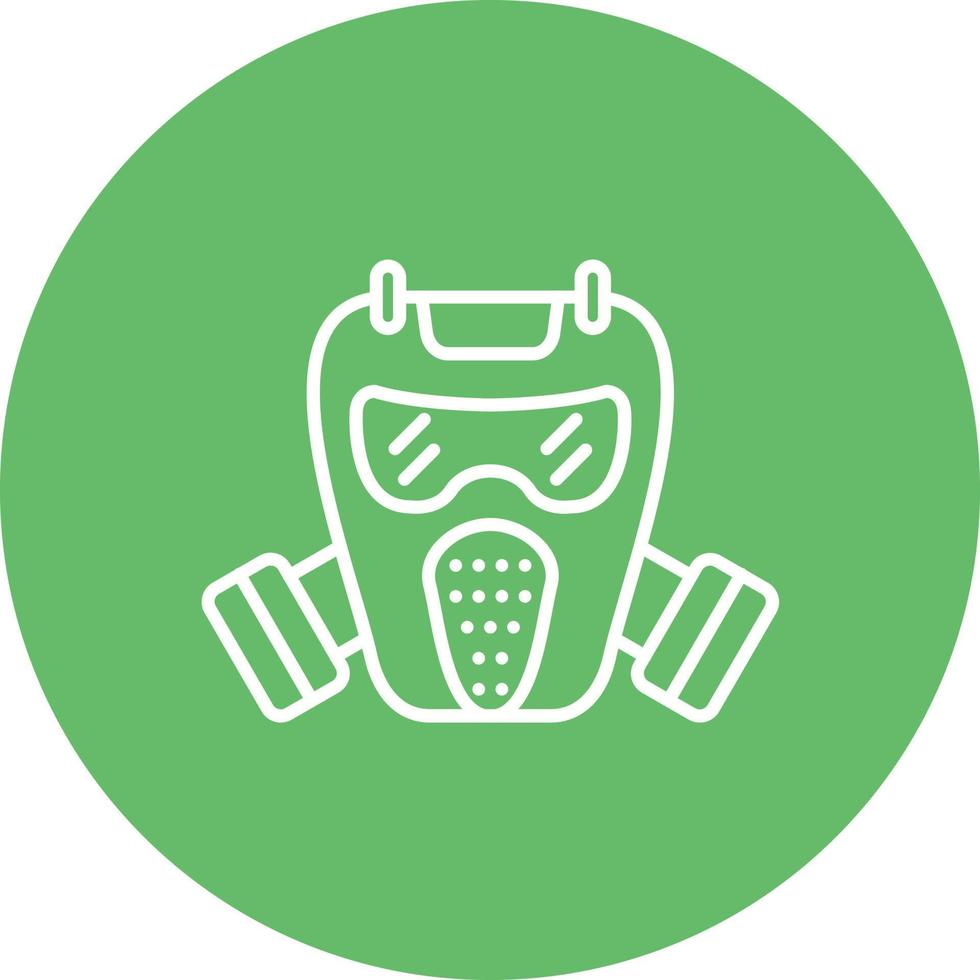 Gas Mask Line Circle Background Icon vector