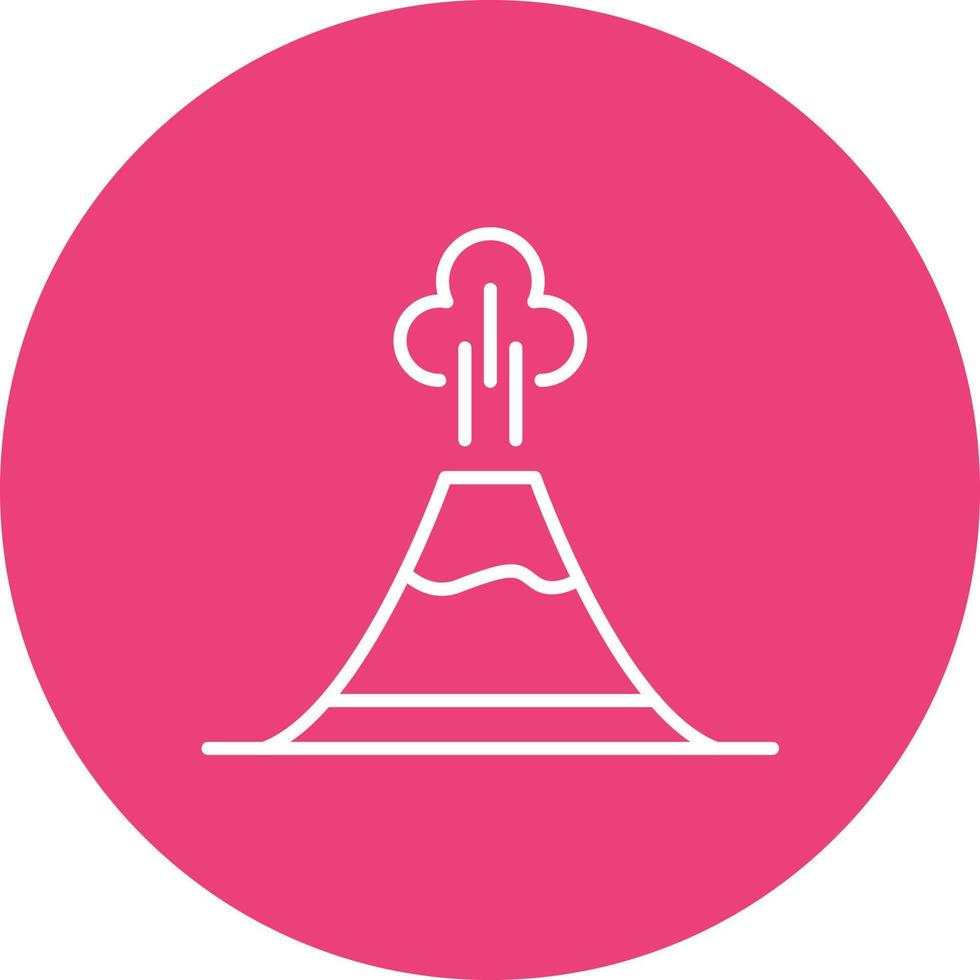 Volcano Line Circle Background Icon vector