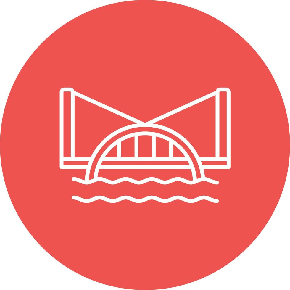 Water Bridge Line Circle Background Icon vector