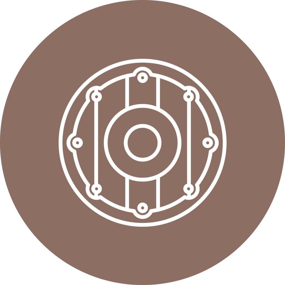 Wood Shield Line Circle Background Icon vector