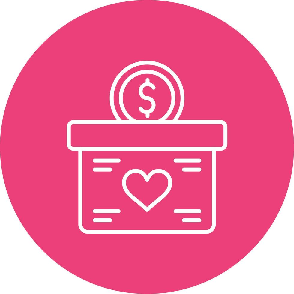 Donation Box Line Circle Background Icon vector