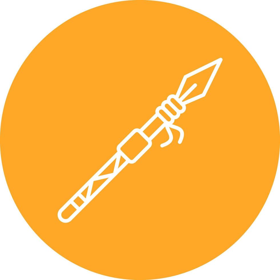 Spear Line Circle Background Icon vector