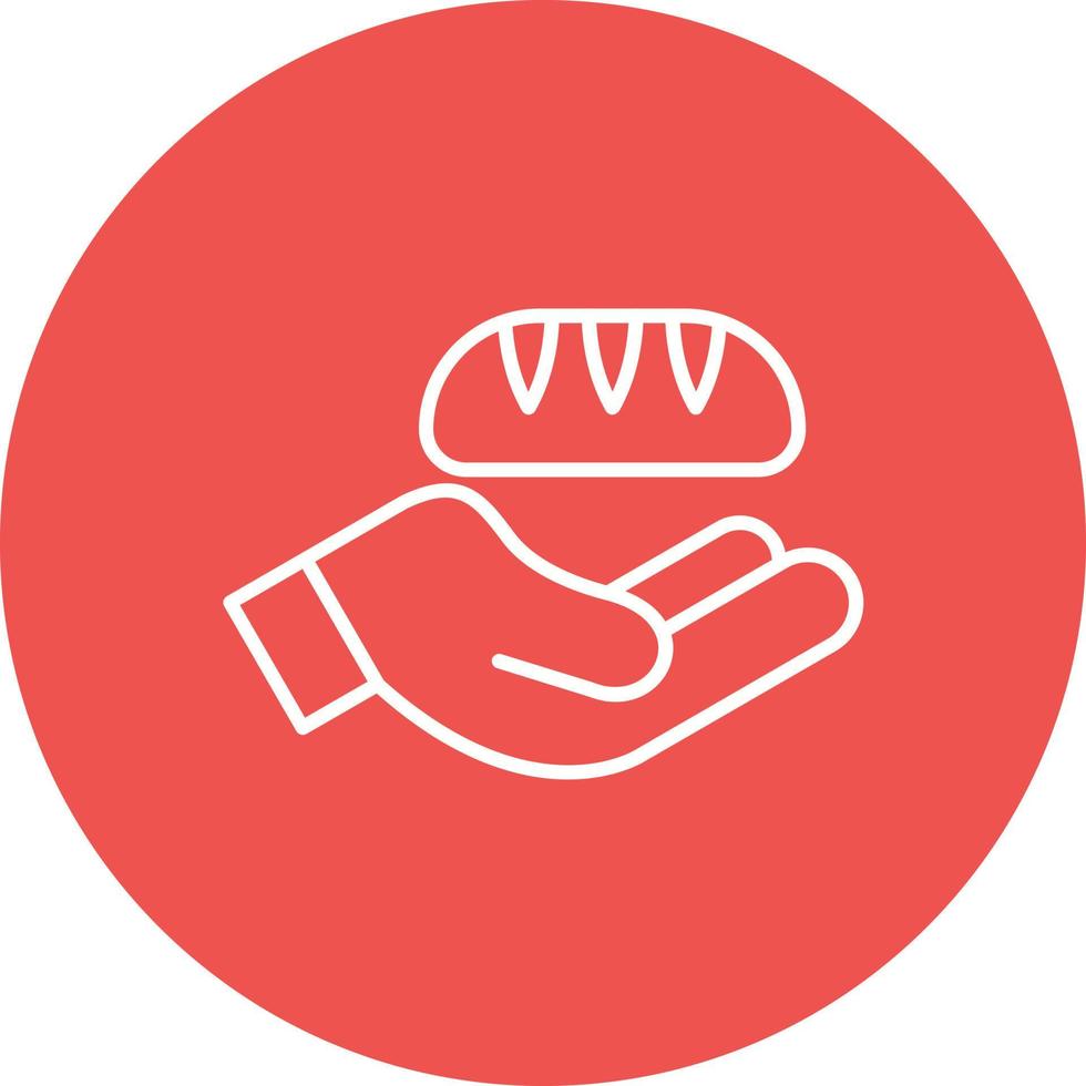 Bread Donation Line Circle Background Icon vector