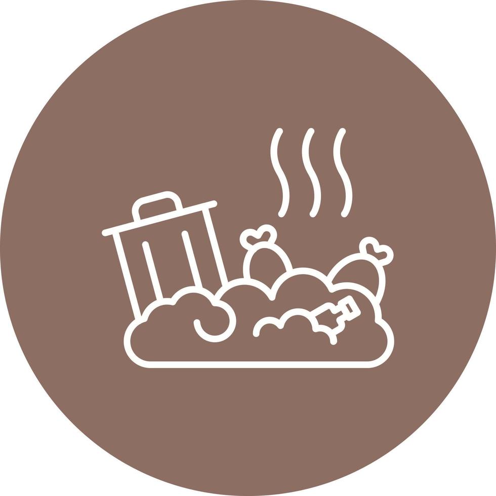 Landfill Line Circle Background Icon vector