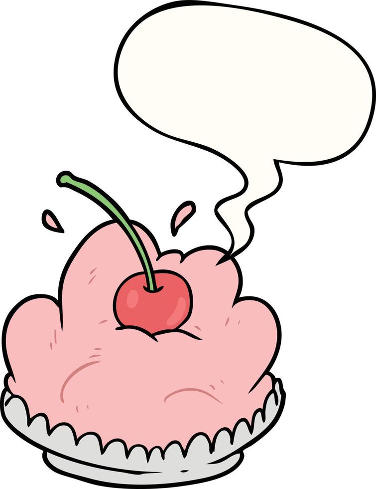 cartoon tasty dessert and speech bubble vector