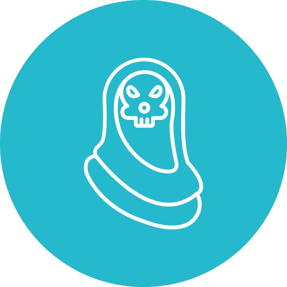 Grim Reaper Line Circle Background Icon vector