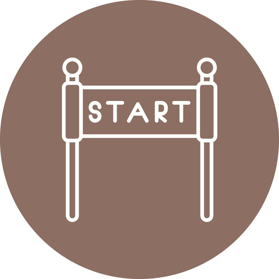 Race Start Line Circle Background Icon vector