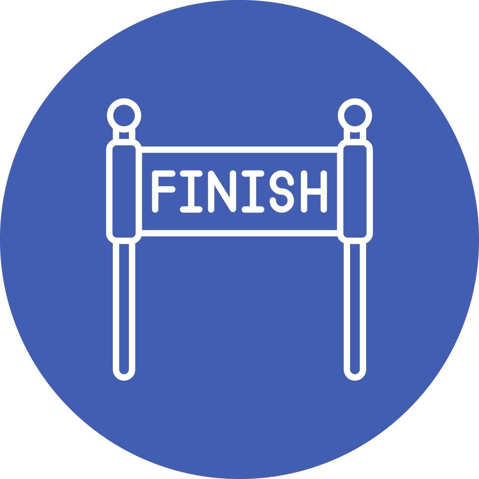 Finish Line Line Circle Background Icon vector