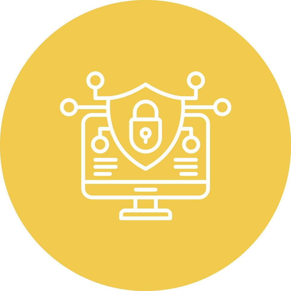 Website Security Line Circle Background Icon vector