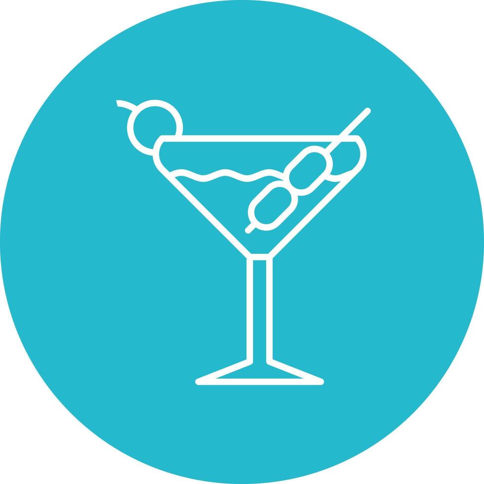 Martini Line Circle Background Icon vector