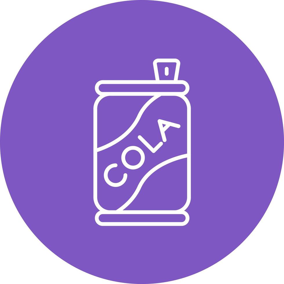 icono de fondo de círculo de línea de lata de cola vector