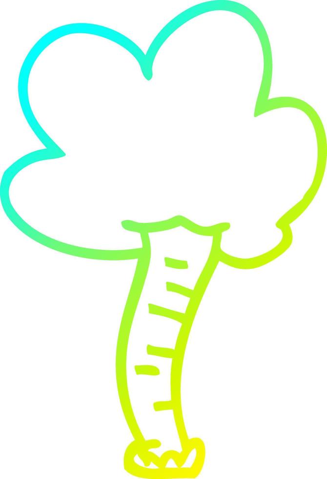 cold gradient line drawing cartoon tree vector