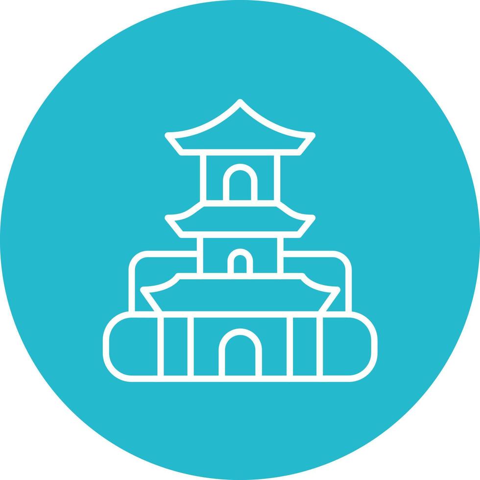 Stupa Line Circle Background Icon vector