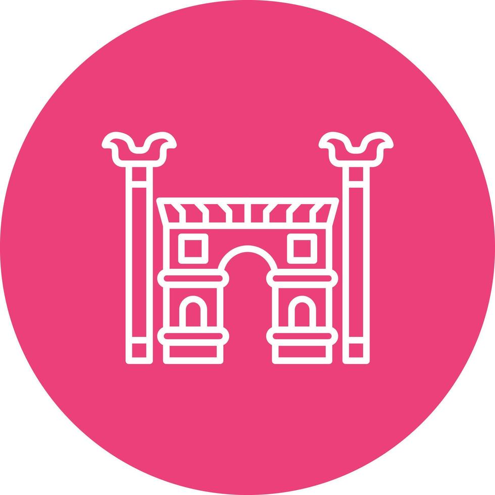 Persepolis Line Circle Background Icon vector