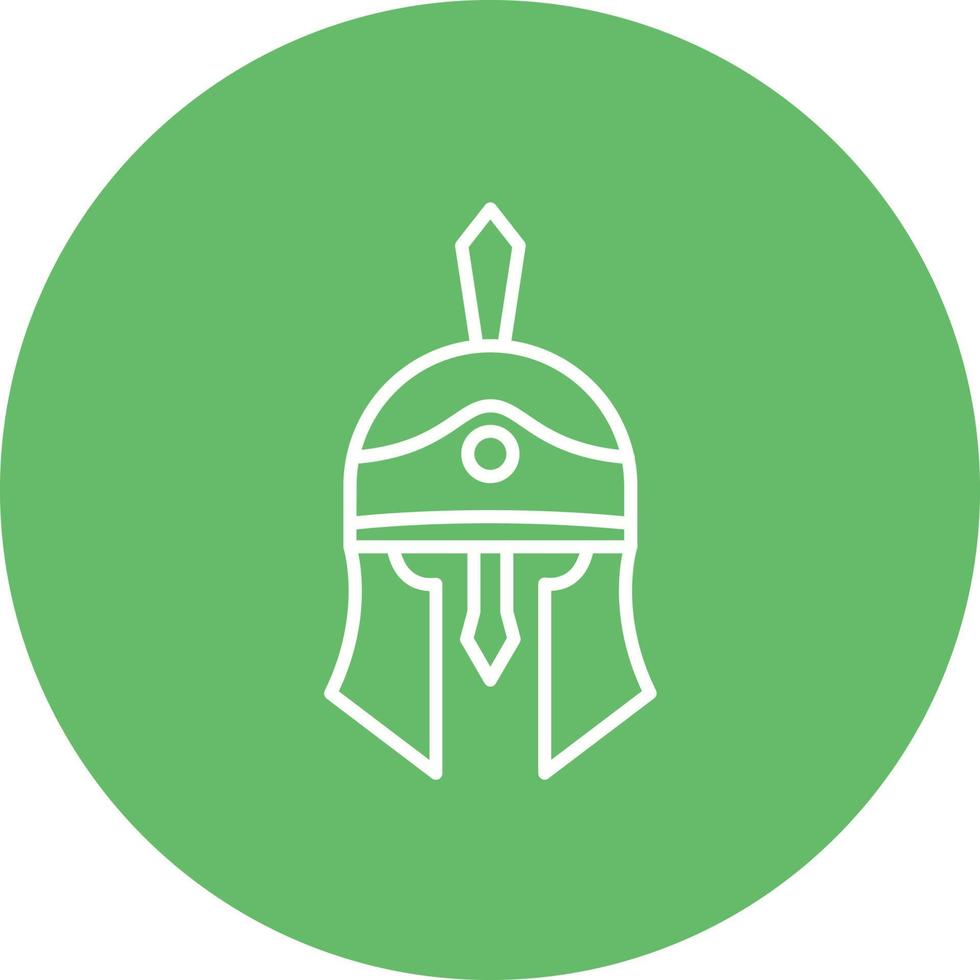 Roman Helmet Line Circle Background Icon vector