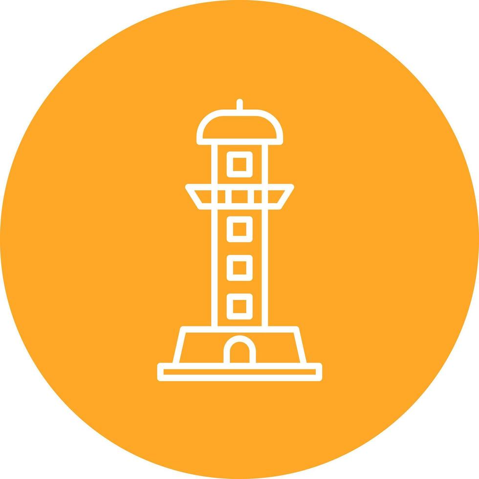 Lighthouse Of Alexandria Line Circle Background Icon vector