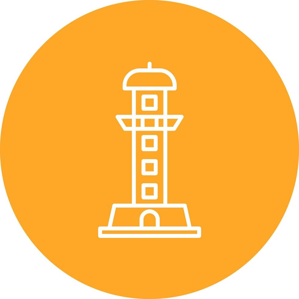 Lighthouse Of Alexandria Line Circle Background Icon vector