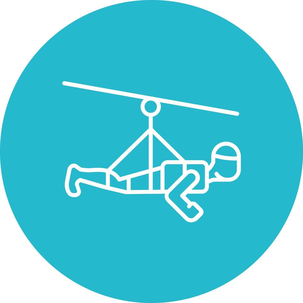 Zipline Line Circle Background Icon vector