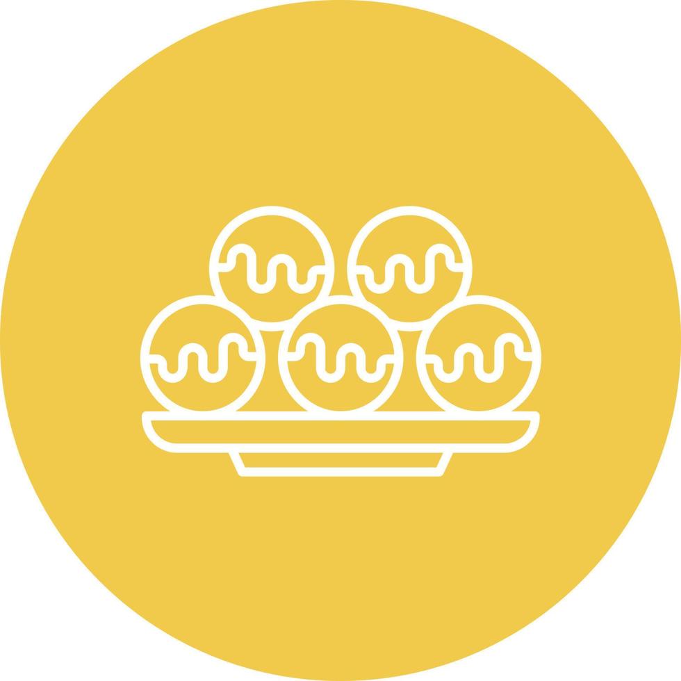 Luqmat Line Circle Background Icon vector