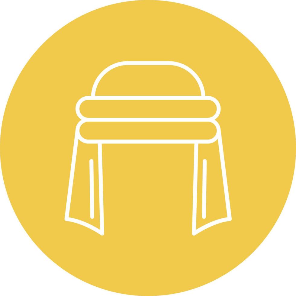 Shemagh Line Circle Background Icon vector
