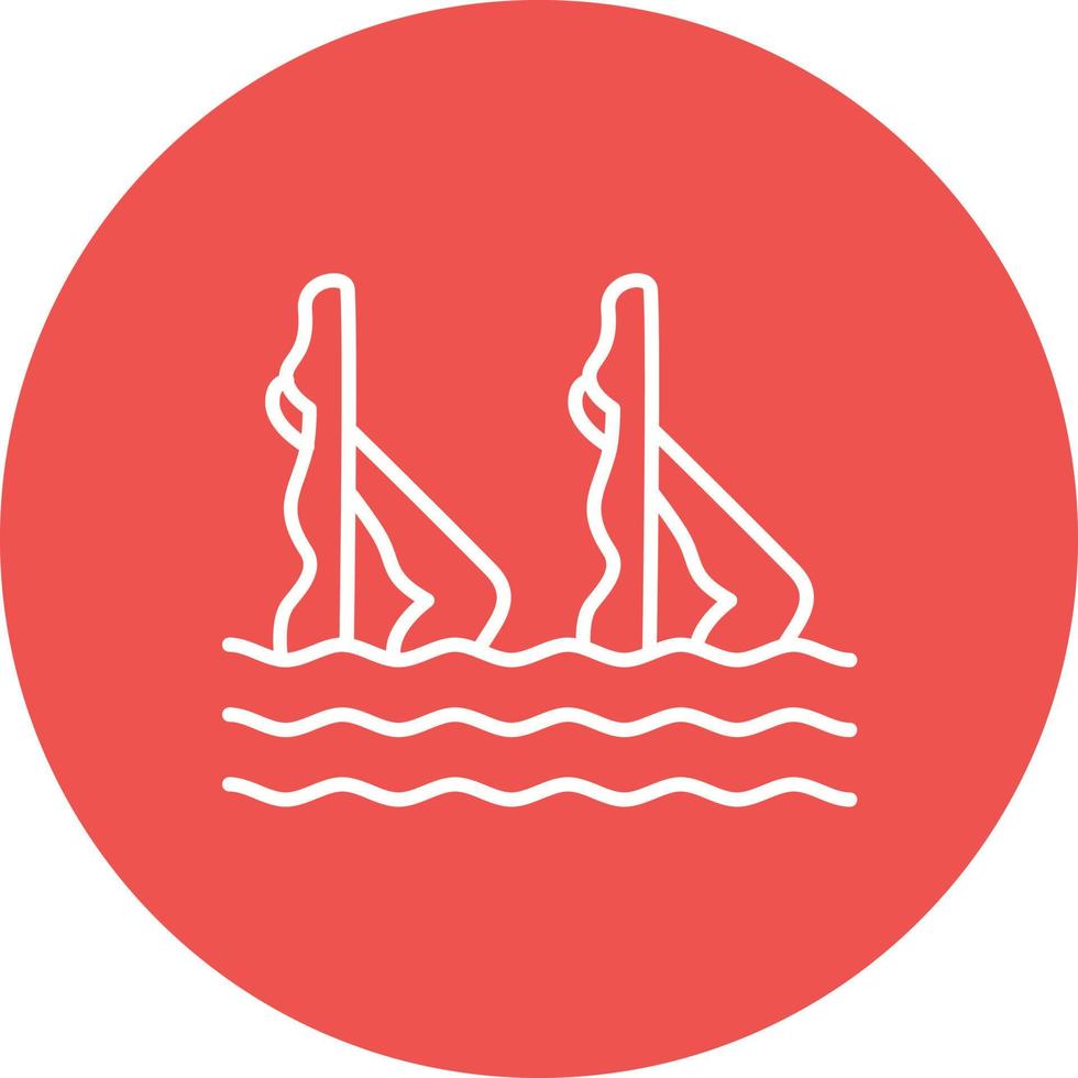 Synchronised Swimming Line Circle Background Icon vector