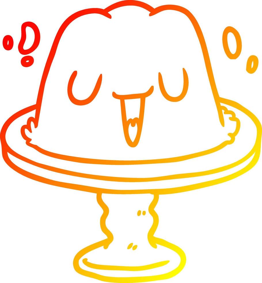 warm gradient line drawing jelly on plate wobbling vector