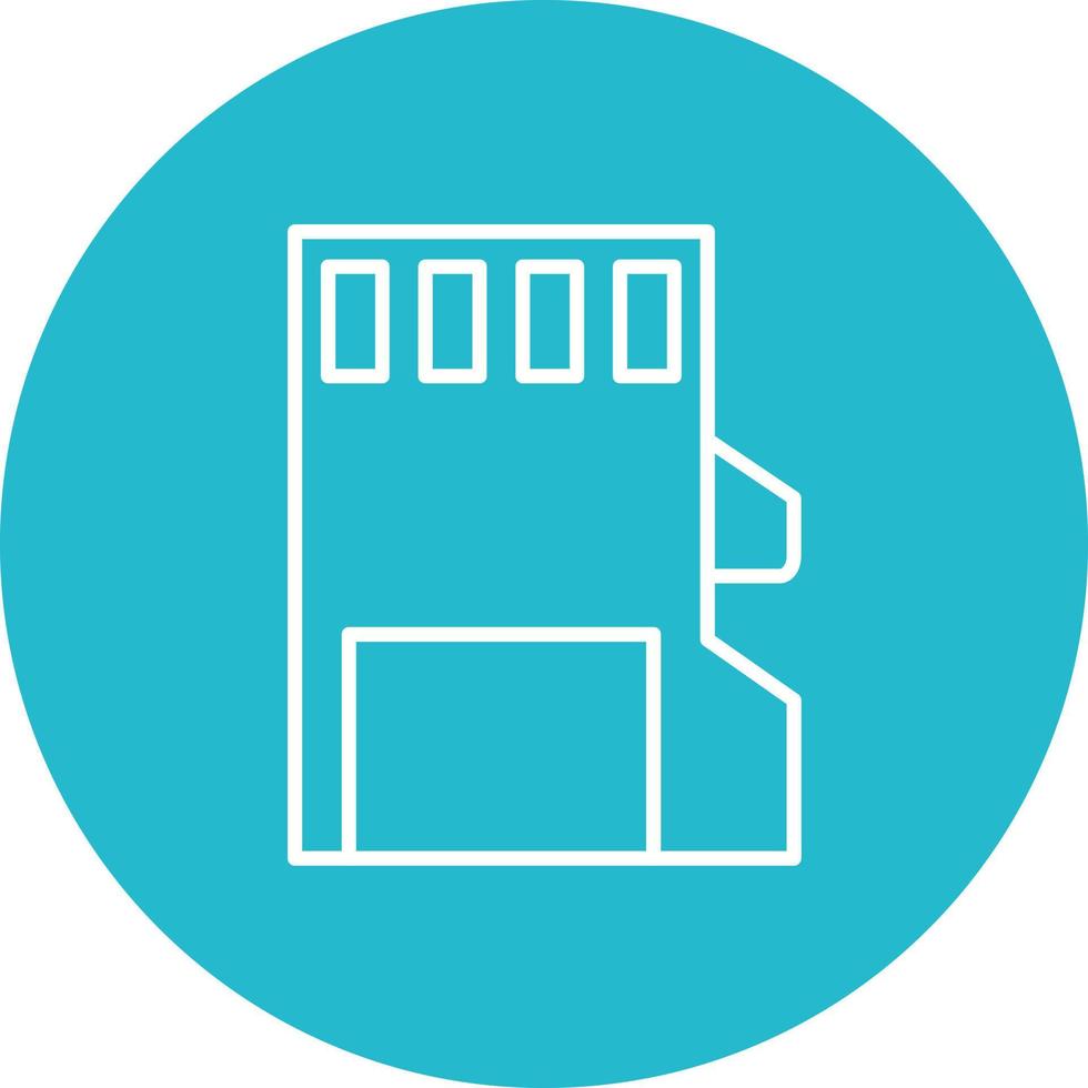 SD Card Line Circle Background Icon vector