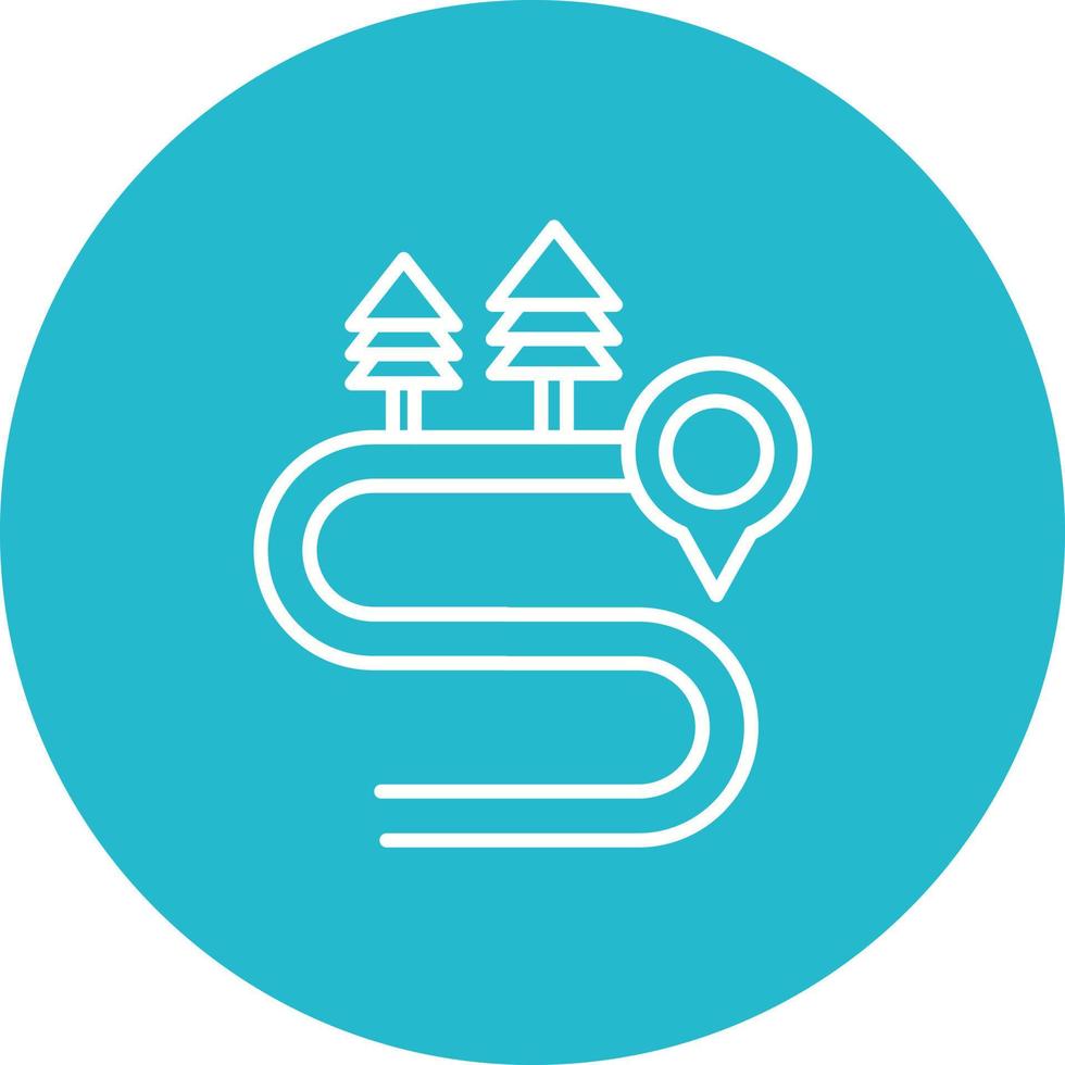 Sealed Road Line Circle Background Icon vector