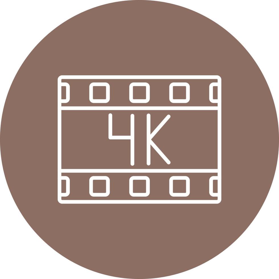 4k Film Line Circle Background Icon vector