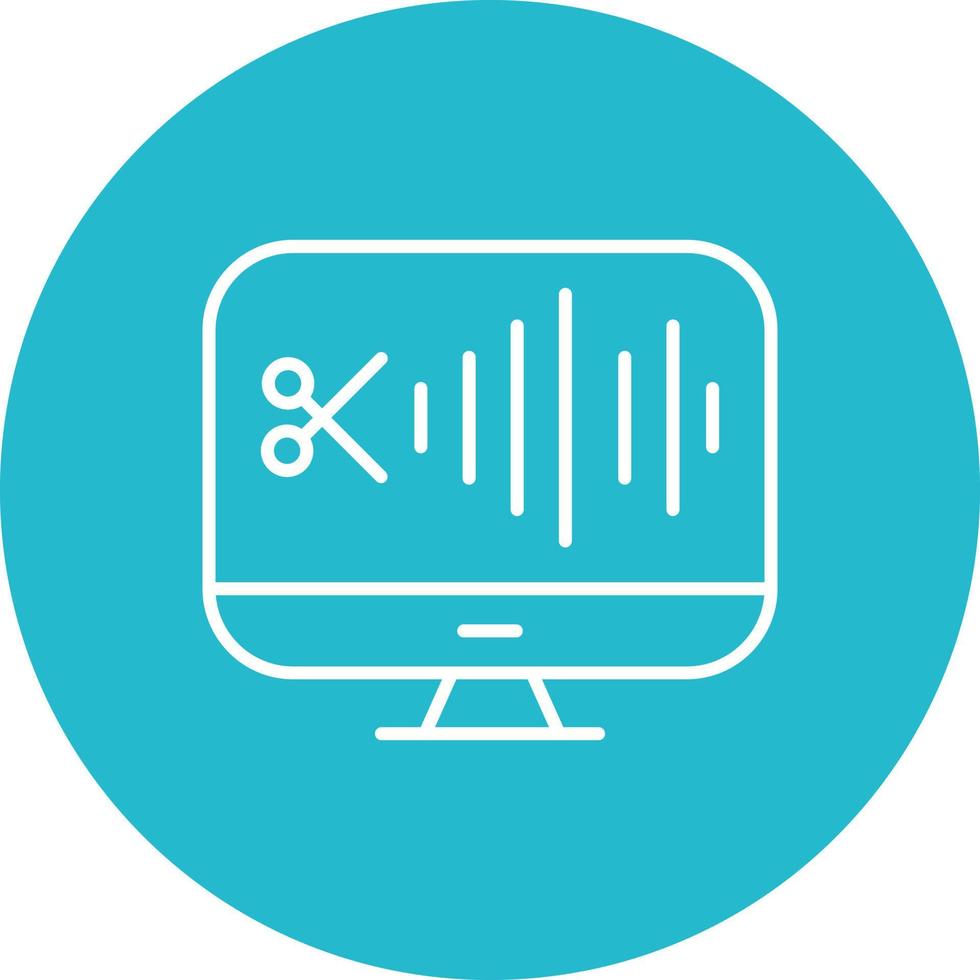 Audio Editing Line Circle Background Icon vector