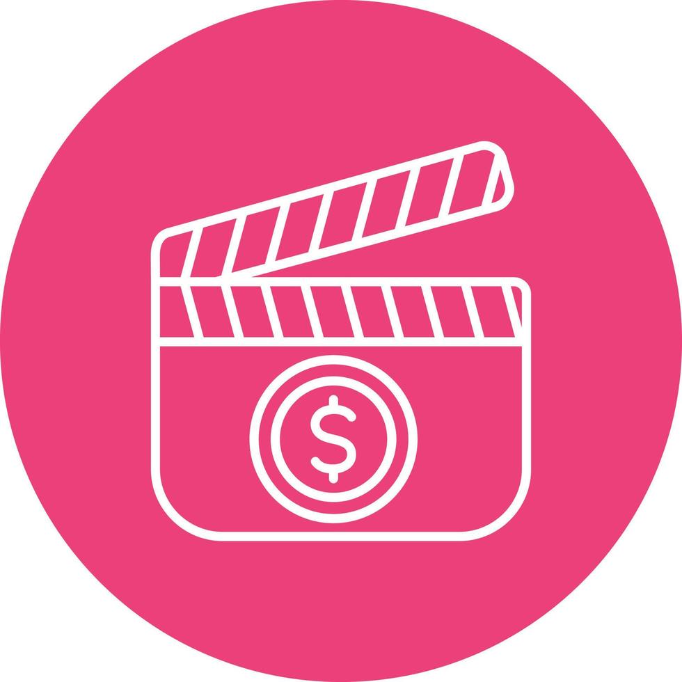 Film Budget Line Circle Background Icon vector