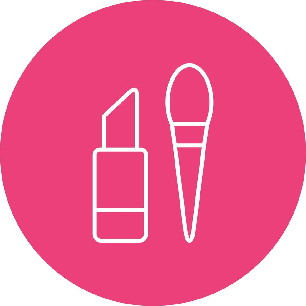 Make Up Line Circle Background Icon vector