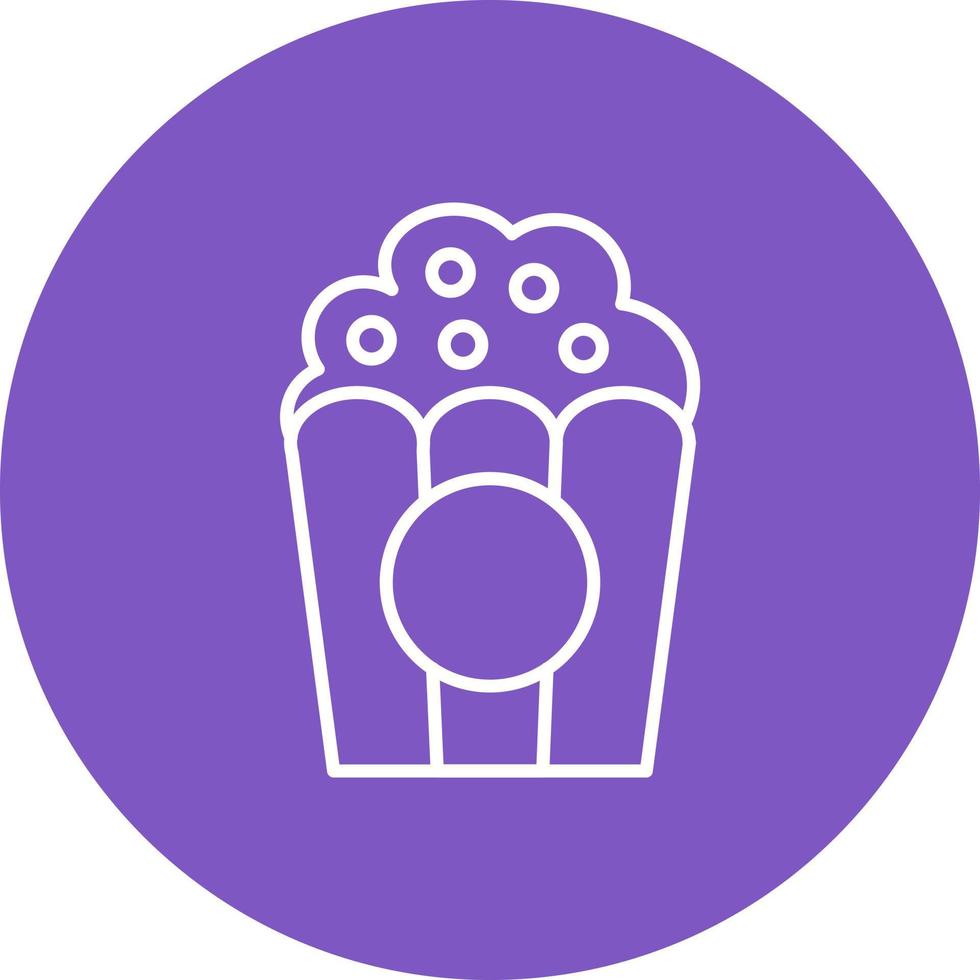 Popcorn Line Circle Background Icon vector