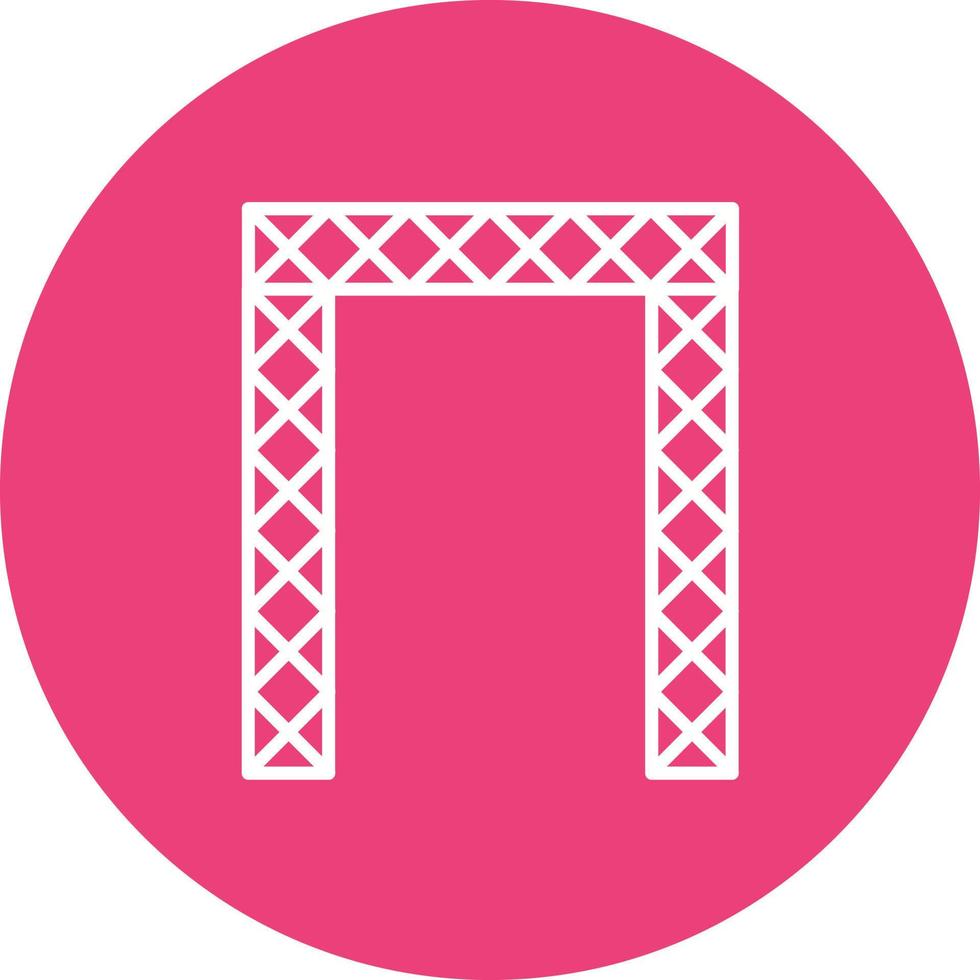 Dubai Gate Line Circle Background Icon vector