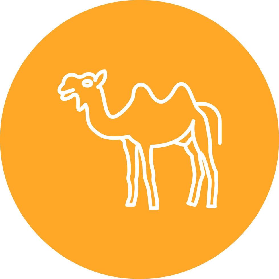 Camel Line Circle Background Icon vector