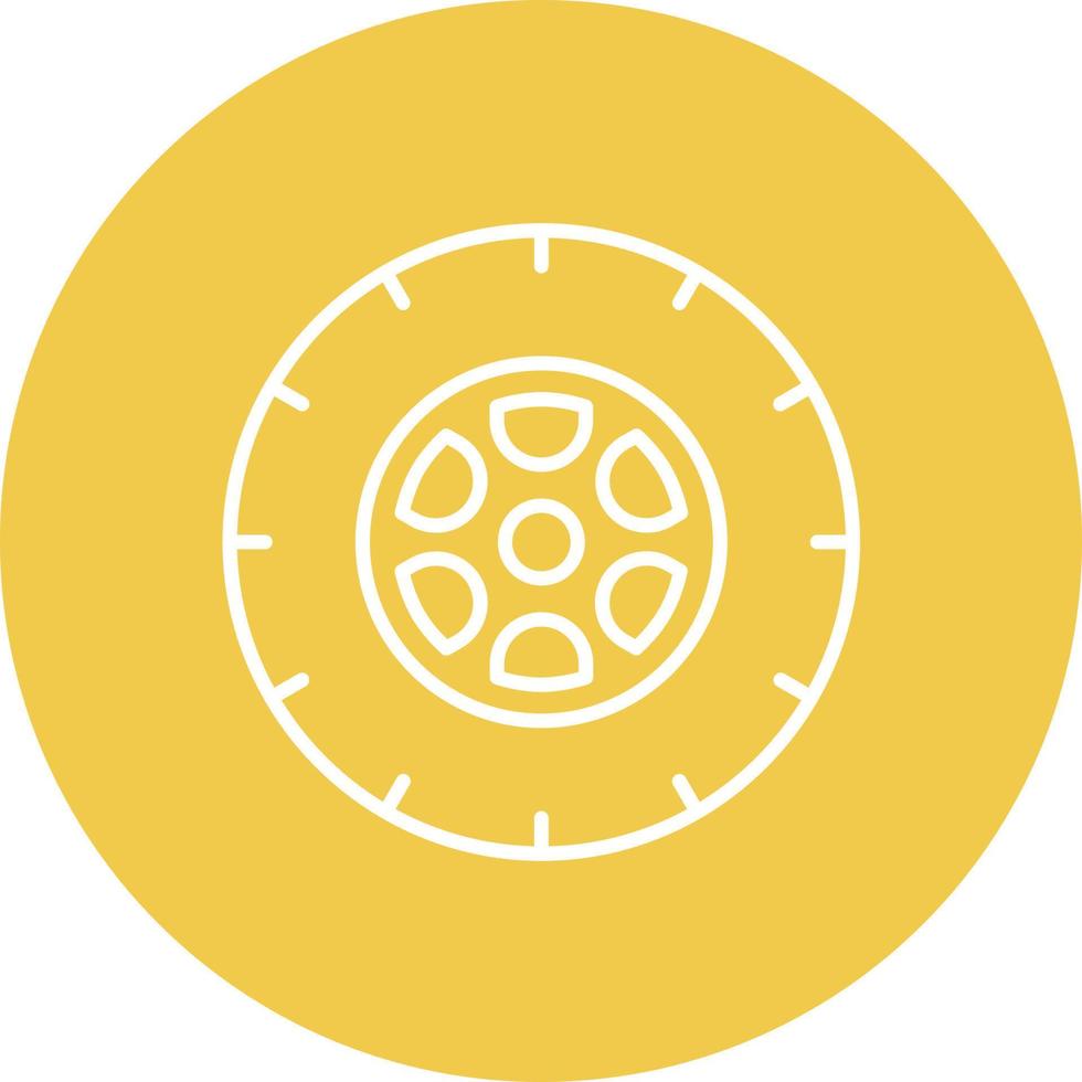 Tire Line Circle Background Icon vector