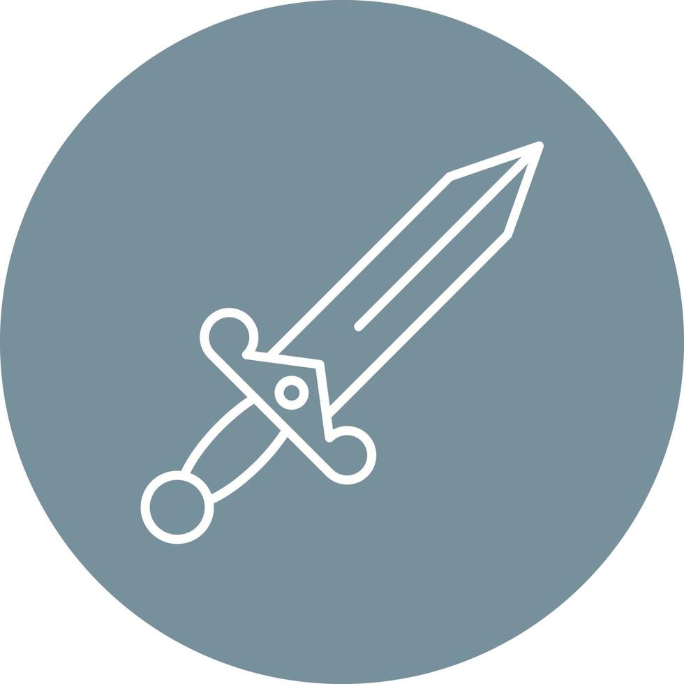 Dagger Line Circle Background Icon vector