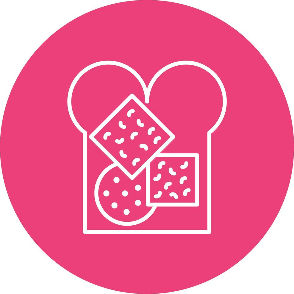 Cheese Bread Line Circle Background Icon vector