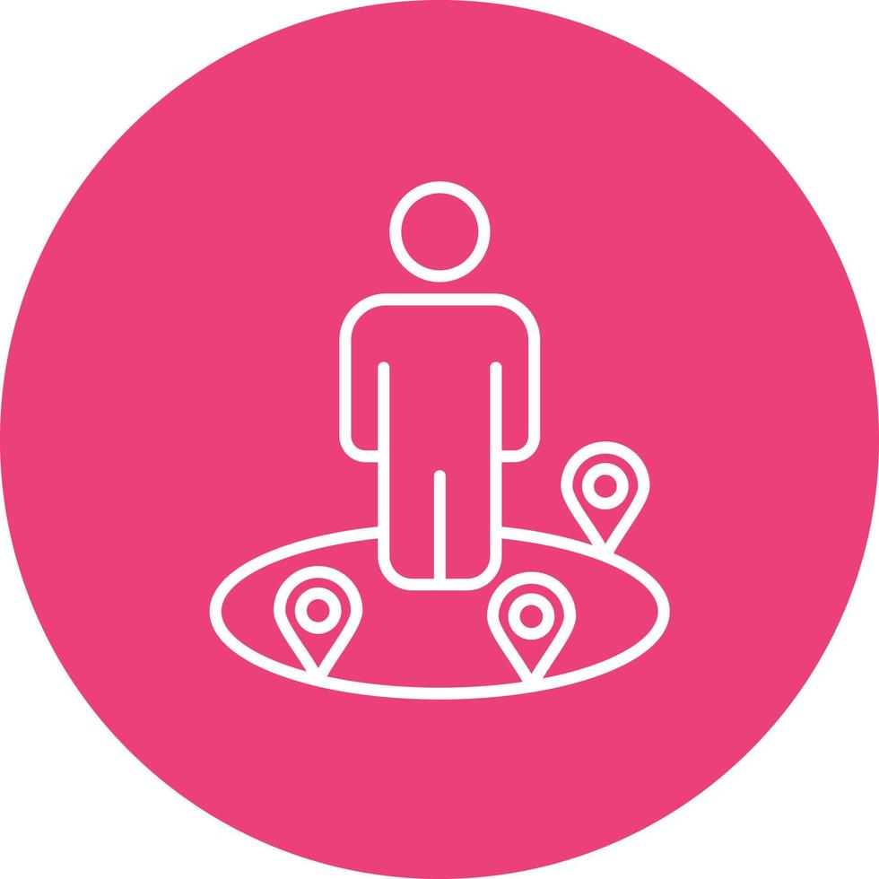 Nearby Destinations Line Circle Background Icon vector