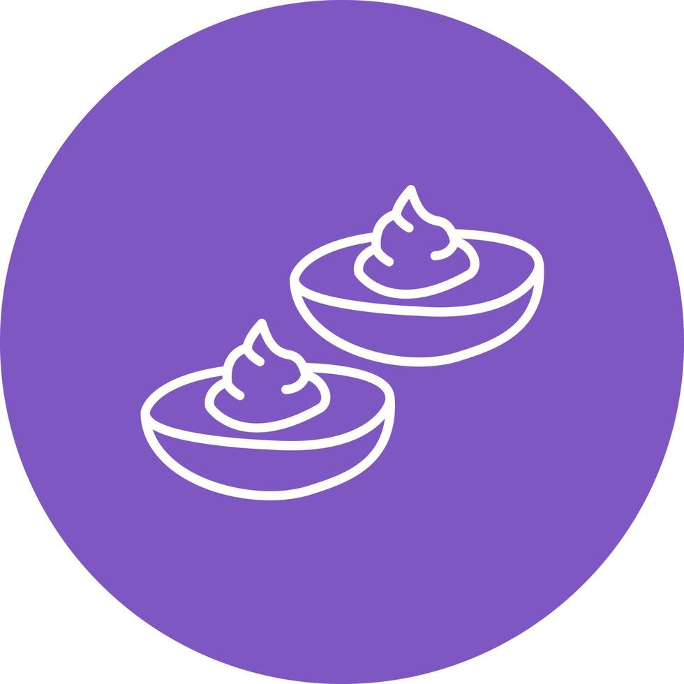 Deviled Eggs Line Circle Background Icon vector