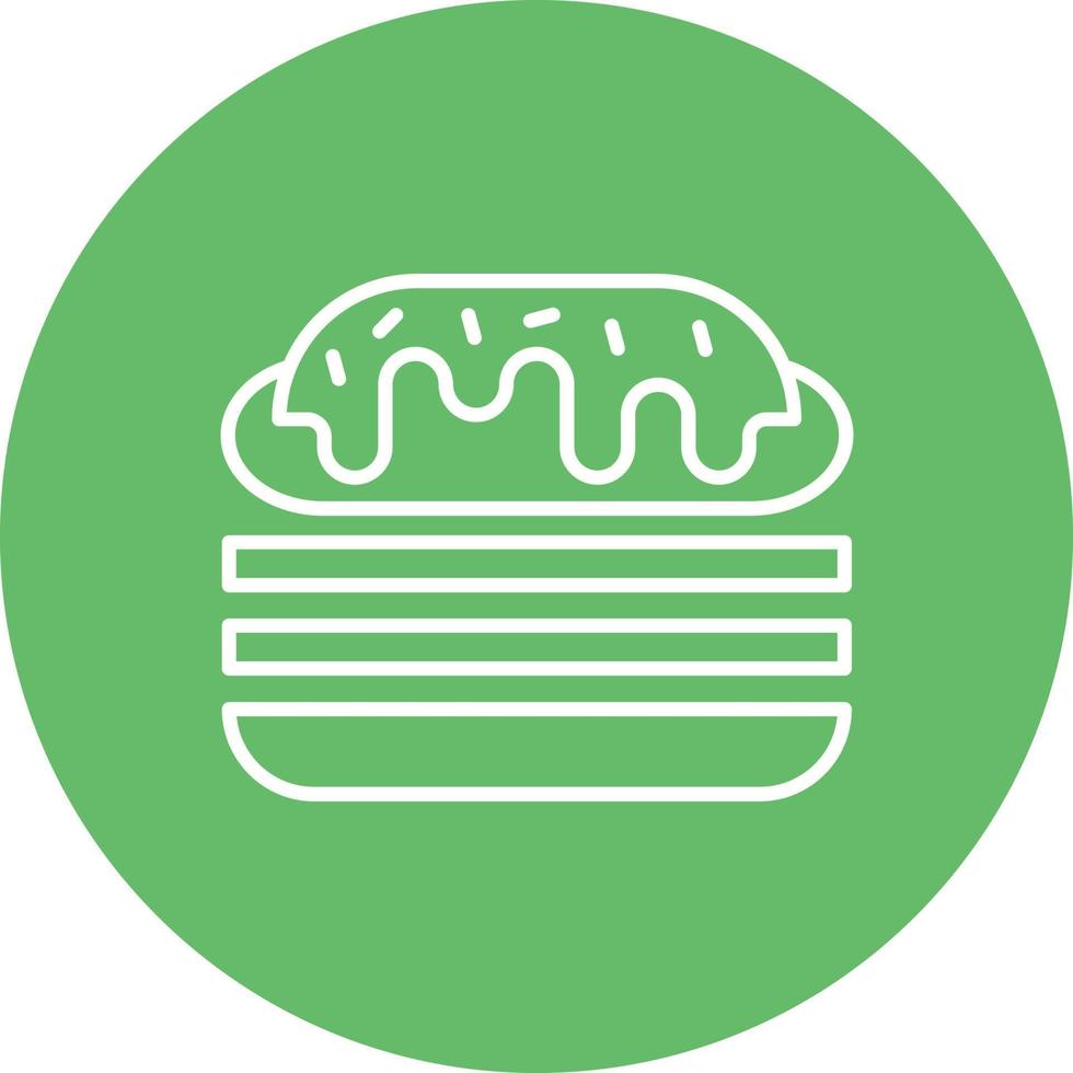 Cuban Sandwich Line Circle Background Icon vector