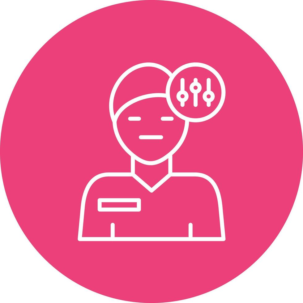Self Control Line Circle Background Icon vector